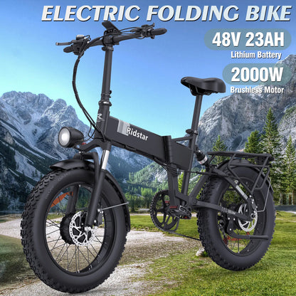 Ridstar H20 1000W Folding Bike 48V 15AH Battery