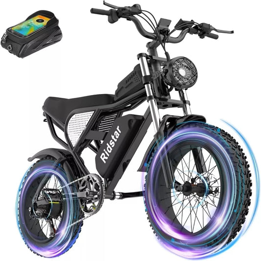 Ridstar Q20 Electric Wide Tire Bike 1500W 48V 20AH Battery